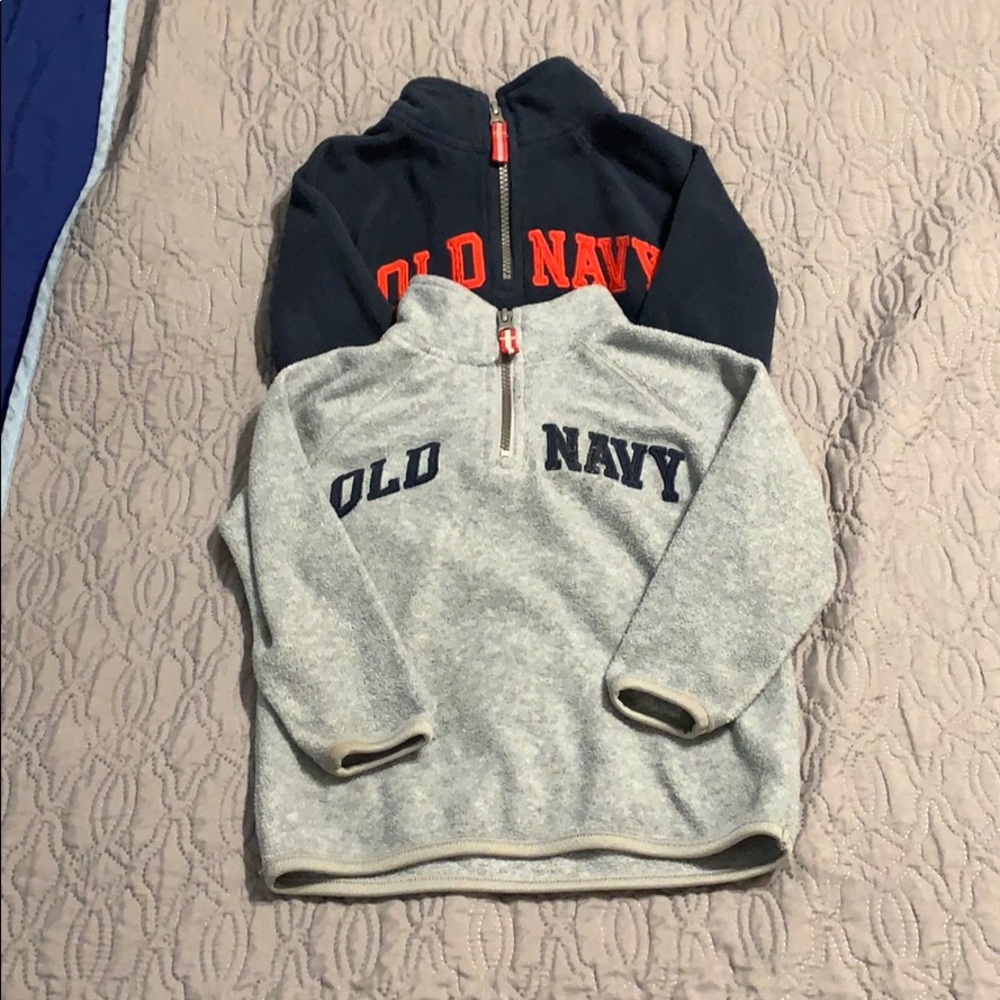3 Old navy quarter zip fleeces-navy, gray, orange